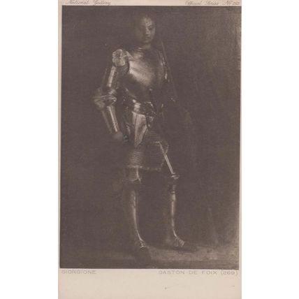 Giorgione Gaston De Foix Antique Painting National Gallery London Old Postcard