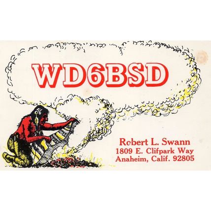 Anaheim California Red Indian Unlicensed QSL Amateur Postcard Radio Card