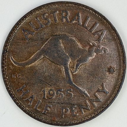 AUSTRALIA 1955 Halfpenny / ½ Penny (C- D)