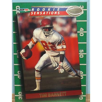 1992 Fleer TIM BARNETT (Chiefs) Rookie Sensations Card #12