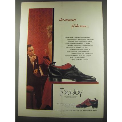 1956 Foot-Joy 6515 and 5501 Golf Shoes Ad - The measure of the man