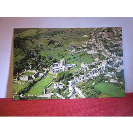 aerial view, ST. DAVID'S CATHEDRAL, WALES used postcard 1985? pm =