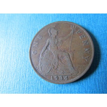 1934 GEORGE V ONE PENNY FREE POST.