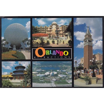 Orlando Attractions United States Postcard unused VGC
