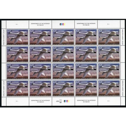 RW83, Mint VF NH $25 RARE Duck Sheet of 20 Stamps - Stuart Katz