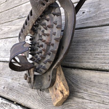 Vintage Original Cast Iron Black Hawk Corn Cob Sheller + Barn Wood early 1900's