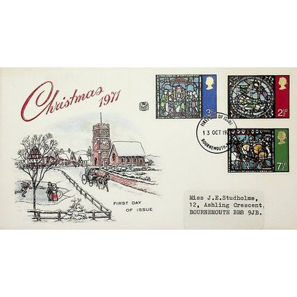 1971 Christmas, Bournemouth Postmark, FDC