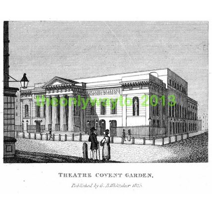 Theatre, Covent Garden, London, England,1825, MODERN REPRODUCTION
