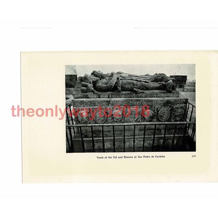 Tomb of El Cid & Ximena, San Pedro de Cadena, Book Illustration (Print), 1926