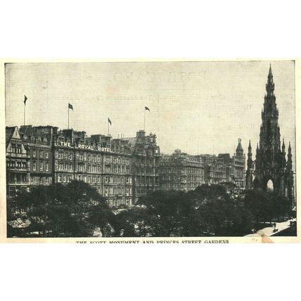 Scott Monument & Princes Street Gardens, Edinburgh, Scotland, Postcard