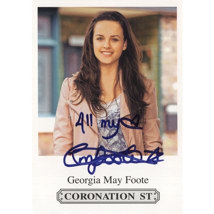 Georgia May Foote Coronation Street RARE Hand Signed Cast Card Photo