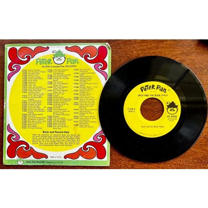 Jack and the Beanstalk Children's record 7" Vinyl 45 RPM Peter Pan Records - Vtg