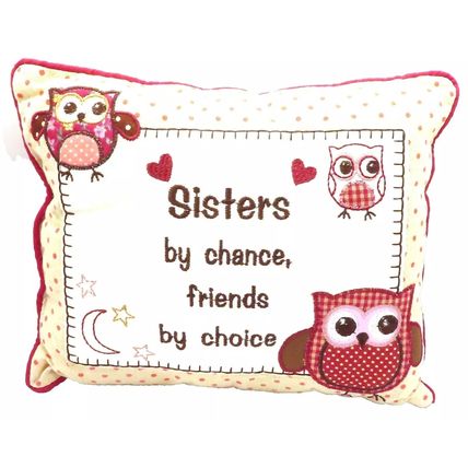 Small Pillow Decorative Sisters by Chance Friends by Choice 8 CM Gift Sibling