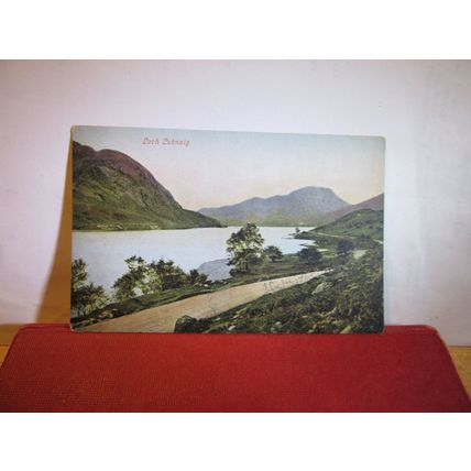 LOCH LUBNAIG, PERTHSHIRE unused antique postcard dated 1905 on front =