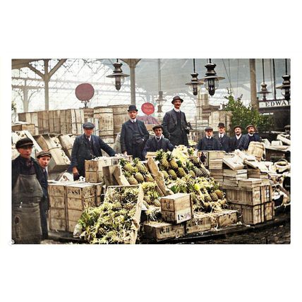 ptc2841 - Lancs - Pineapple Stall at the Covered Market, Manchester - print 6x4