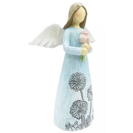 Meadow Flower Angel Blue Figurine Ornament 15 CM Gift Home Decor