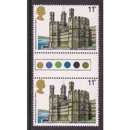 GB 1979 Caenarvon Castle 11p Traffic Light Pair Mint Never Hung SG 1056 VGC