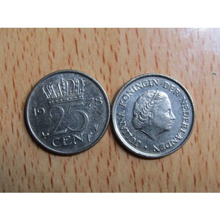 Netherlands 1978 25 Cents Coin