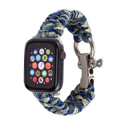 For Apple Watch Series 5 & 4 44mm / 3 & 2 & 1 42mm Umbrella Cord Nylon Braided S