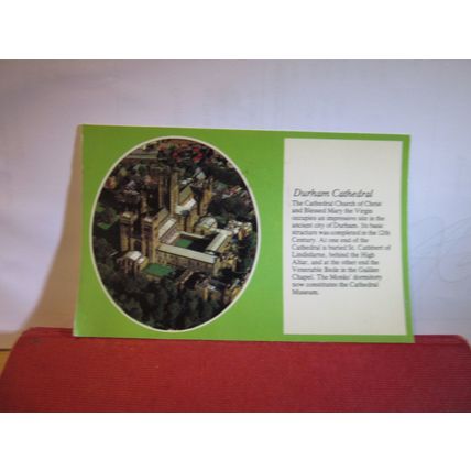DURHAM CATHEDRAL used postcard Text View 1981 pm =