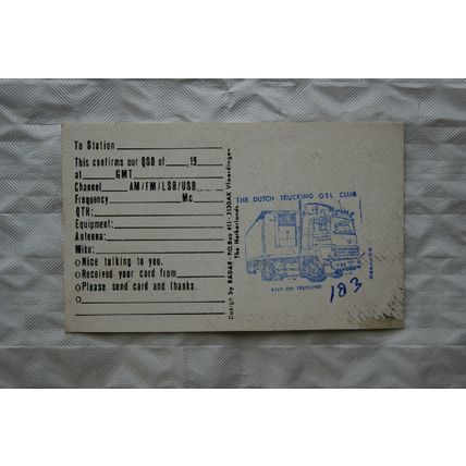 QSL Card The Dutch Trucking QSL Club - Cheese Bearer