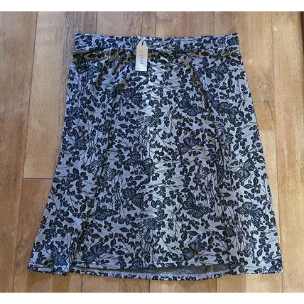 BHS Profile Mocha and Black Butterfly Stretchy Skirt Size 22 BNWT