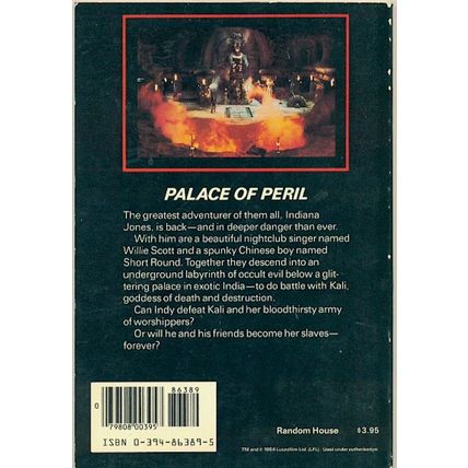 INDIANA JONES & THE TEMPLE OF DOOM 1984 1st Edition storybook