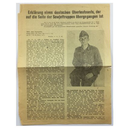 Original WW2 Russian/Soviet Air Drop Leaflet. - Code 2637. - 1943.