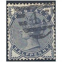 1883 SG187 1/2d Slate Blue Good+ Used