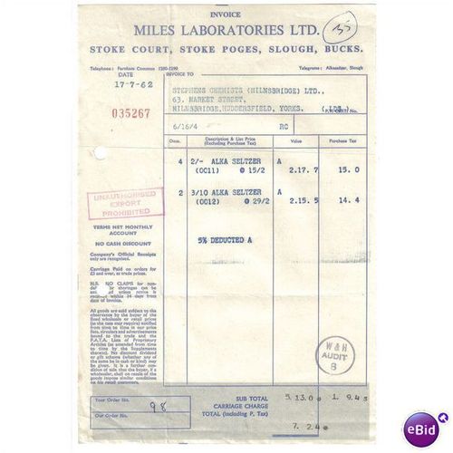 1962 MILES LABORATORIES LTD,SLOUGH,BUCKS 035267