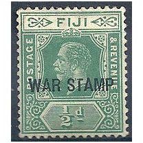 Fiji 1915.SG138 1/2d Green War Stamp Mounted Mint.