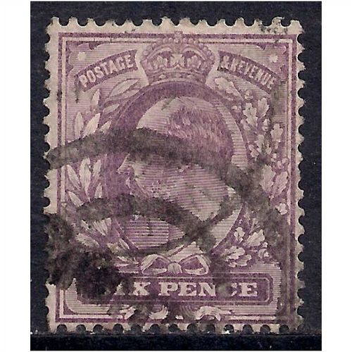 GB 1902 - 13 KEV11 6d Purple used stamp (367)