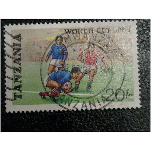 Tanzania QE11 1986 Football World Cup 20s Goalkeeper Saving Ball SG 497 Used