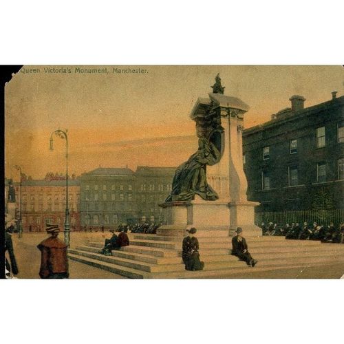 Antique Boots Chemists PC 1910 - Queen Victoria Monument, Manchester, Lancashire