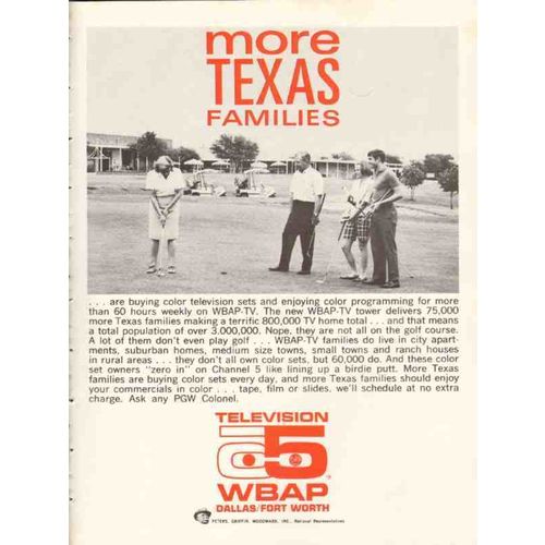 wbap tv 1965 dallas ft worth tx more texas families golf vintage ad