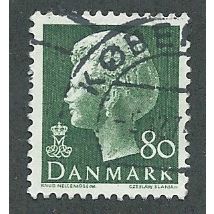 DEN 1974 80o 'QUEEN MARGRETHE' FINE USED (EBID42-979)