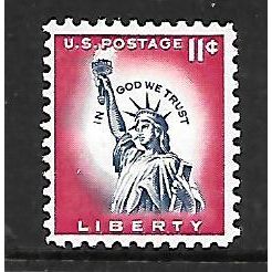 USA 1954 11c BLUE AND RED STATUE OF LIBERTY SG 1044 M / MINT
