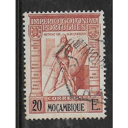 MOZAMBIQUE 1938 20E ORANGE ALFONSE DE ALUQERQUE SG 350 FINE USED#2
