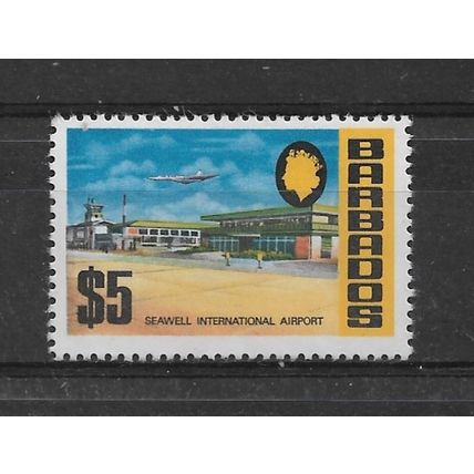 Barbados.SG467 $5 Seawell International Airport.Mounted Mint.Apr22