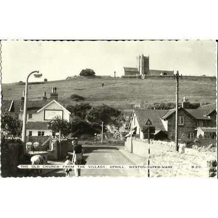 Somerset UPHILL (Weston) Village & Church Postcard (B.210)