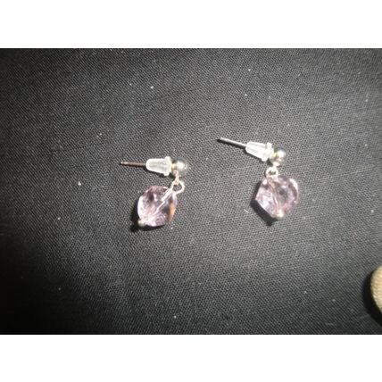 Lovely large clear pink helix stud earrings