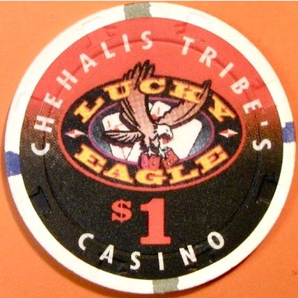 Lucky Eagle. $1 Casino Chip. Rochester, WA. X90.