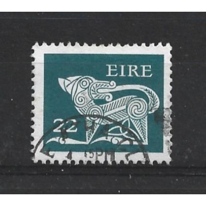 Ireland.SG480 22p Stylized Dog (brooch) (Green).Fine Used.July23b