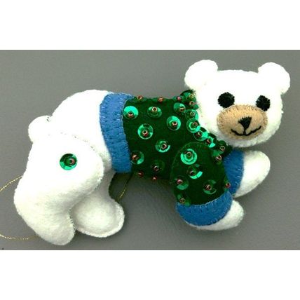 Christmas Ornament Felt Polar Bear Set