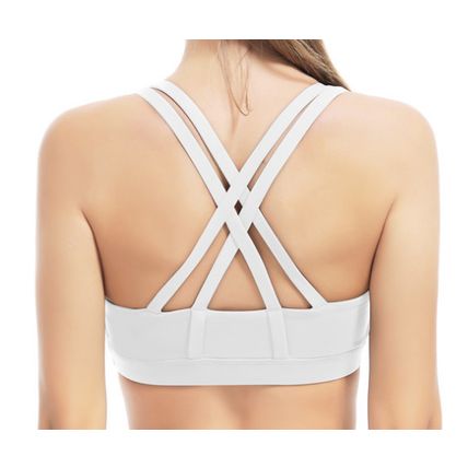 Sports Bra for Women, Criss-Cross Back Padded Strappy Sports Bras Gym