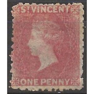 St Vincent 1862 SG5 1d Rose-Red No Watermark Mounted Mint ..
