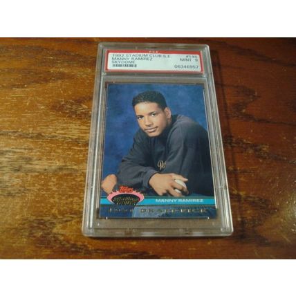 1992 Topps Stadium Club, Graded Mint 9, MANNY RAMIREZ Rc, Skydome,