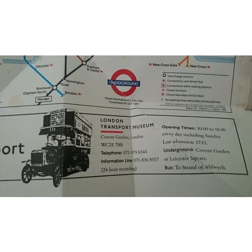 SALE! London UNDERGROUND TUBE Vintage 91 Tourist guide map Railway train ALDWYCH