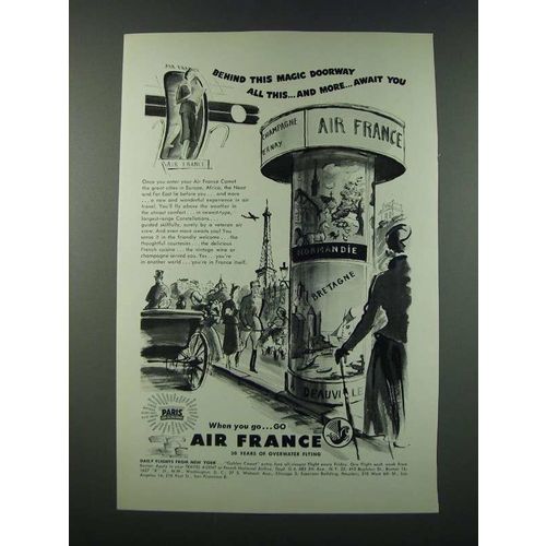 1949 Air France Ad - Behind This Magic Doorway