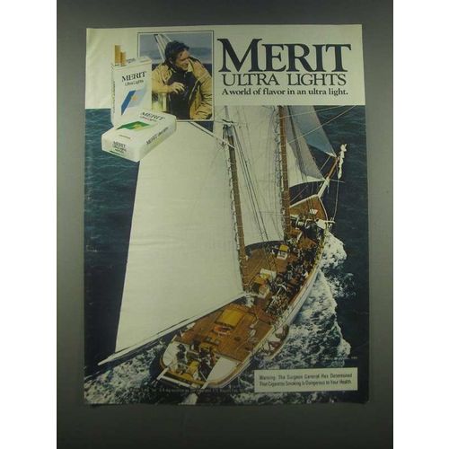 1985 Merit Ultra lights Cigarettes Ad
